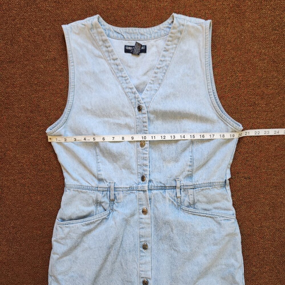 Vintage 90s Gloria Vanderbilt Sleeveless Romper Dress - Picture 7 of 10